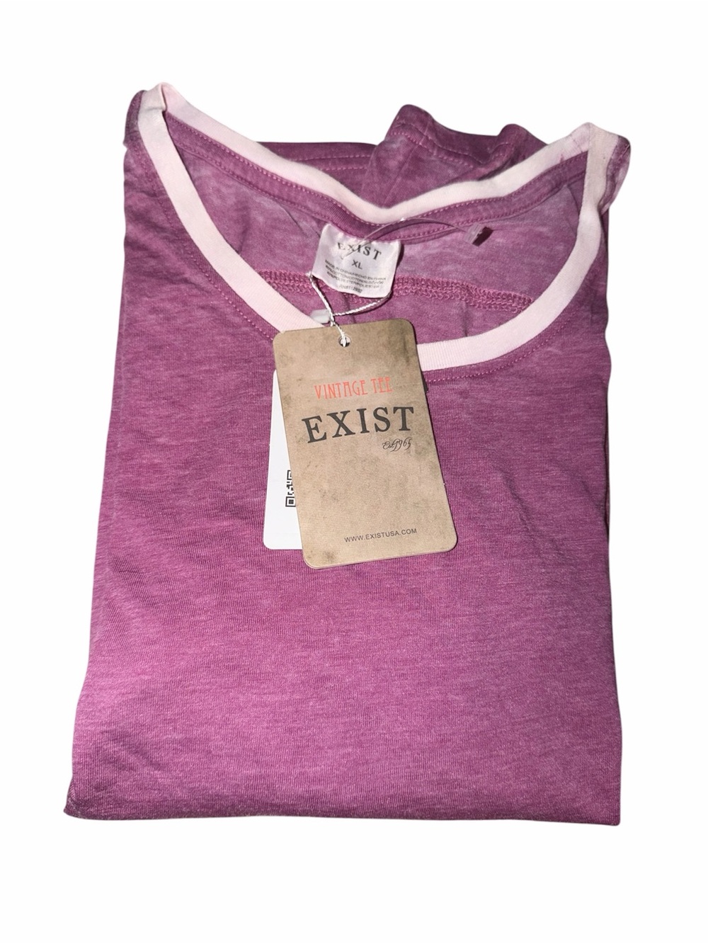 *new* Exist Women’s ' Purple 3/4 Sleeve Stripe Tee
